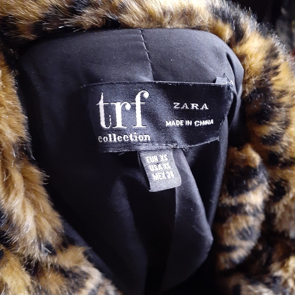 Zara Faux Fur Cheetah Print Oversized Coat - Picture 6 of 6